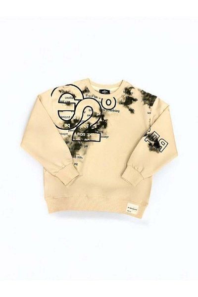 Zekids Hanorac cu model Batik cu detaliu text pentru băiat