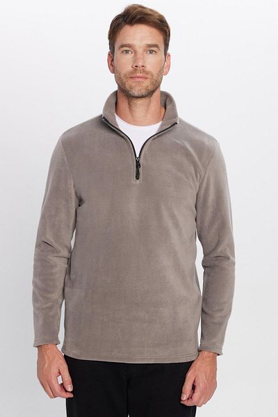 Tudors Φούτερ Unisex Standard Fit Anti-pilling, Cold Proof Grey Bato Collar Fleece φούτερ