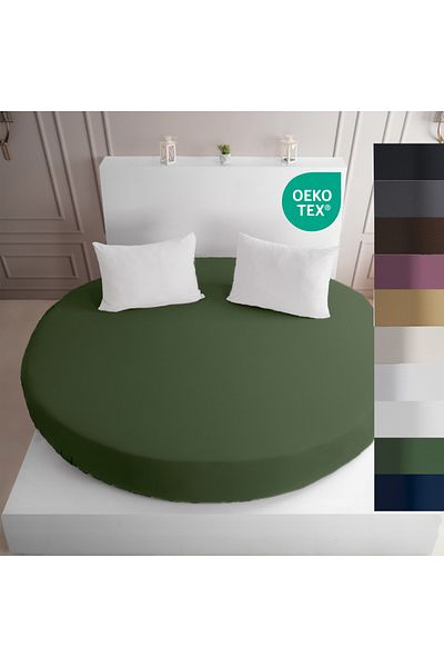 Strauss Strausshome Premium Round Fitted Sheet 220X220 - 200X200Cm 100% Cotton Oeko Tex