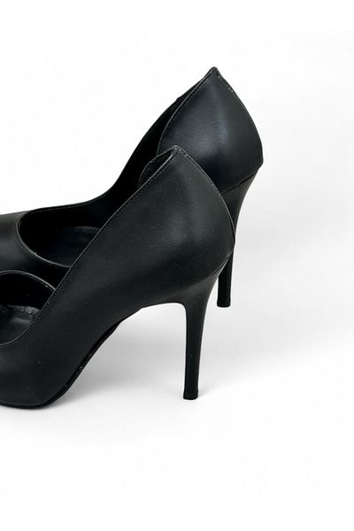 ERVANIN BUTİĞİ Black Skin (Lily) Women's Stiletto