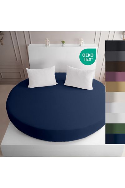 Strauss Strausshome Premium Round Fitted Sheet 220X220 - 200X200Cm 100% Cotton Oeko Tex