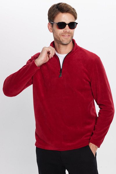 Tudors Φούτερ Unisex Standard Fit Anti-pilling, χωρίς κρύο Claret Stand γιακά Fleece φούτερ