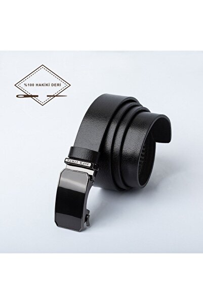 HKY İsme Özel Otomatik Hakiki Deri Deliksiz Erkek Kemer