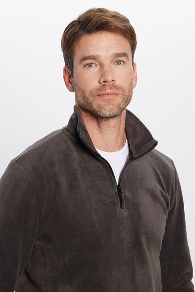 Tudors Unisex Standard Fit Αντιπηκτικό που δεν πέφτει, ανθεκτικό στο κρύο καπνιστό όρθιο γιακά Bato Fleece φούτερ