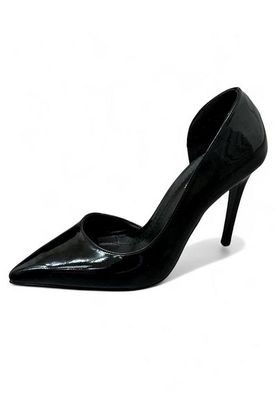 ERVANIN BUTİĞİ Black Patent Leather (Lily) Women's Stiletto