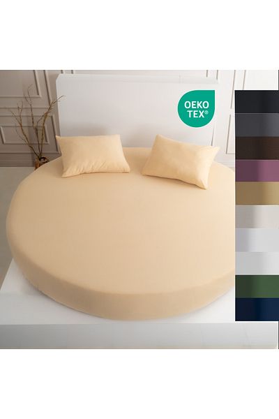 Strauss Strausshome Premium Round Fitted Sheet 220X220 - 200X200Cm 100% Cotton Oeko Tex
