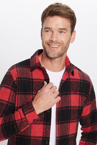 Tudors Мъжка карирана зимна риза Slim Fit Lumberjack