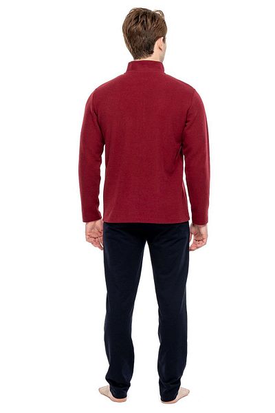 Mod Collection - Ανδρικό Claret Red Placket Fleece Σετ φόρμας 3928