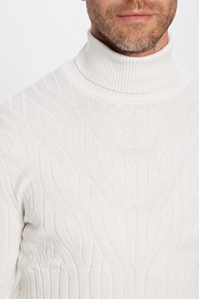 Tudors Ανδρικό πουλόβερ με στενό κόψιμο με λεπτή εφαρμογή με πλήρες ζιβάγκο με πλεκτό σχέδιο