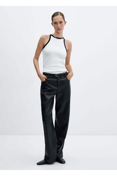 MANGO Woman Bluse mit Kontrastverzierung