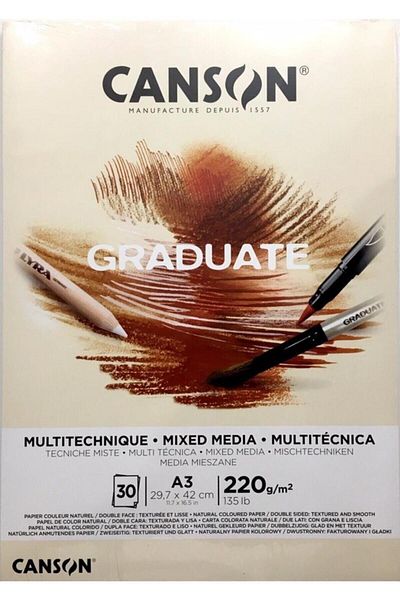 Canson Cangrad Mixmedia Natural A3 220g - 30S Pad