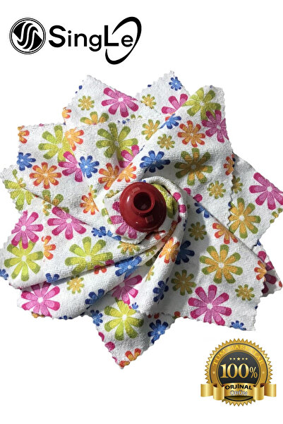 Single Çiçekli Lüx Paspas Ucu ( 3katlı ) Mikrofiber Beziyle Yapılmış Özel Bir...