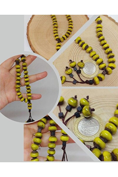 Yasamtohumu Серія «Земля Анатолії» 33-х жовтих керамічних намистин 8-9 мм (54...