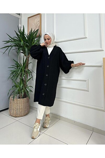 MODAMÜNASİP Υπέροχη μαλακή και χοντρή πλεκτή ζακέτα με πλεκτά μαλλιά