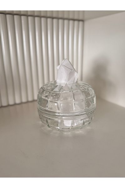 dekorasyon garajı Square Decor - Crystal Cutting, Glass Napkin Holder