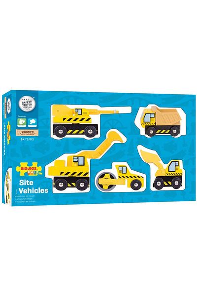 BigJigs Automobilová sada - Staveniště