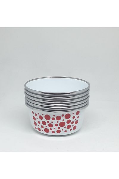 Avşar Enamel House 12 cm Diameter 6-Piece Enamel Soup Bag