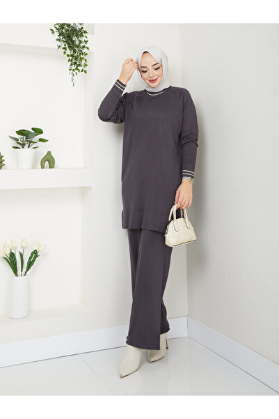 MODAMÜNASİP Υπέροχο Μερσεριζέ Αντιπιλιστικό Άνετο και Κομψό Σετ Δύο Τεμαχίων