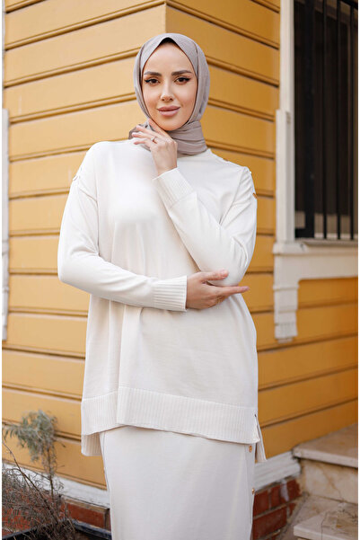 Pamuk Butik Γυναικείο Σετ Πλεκτό Διπλό Με Λεπτομέρεια Φούστα Mercerized Button