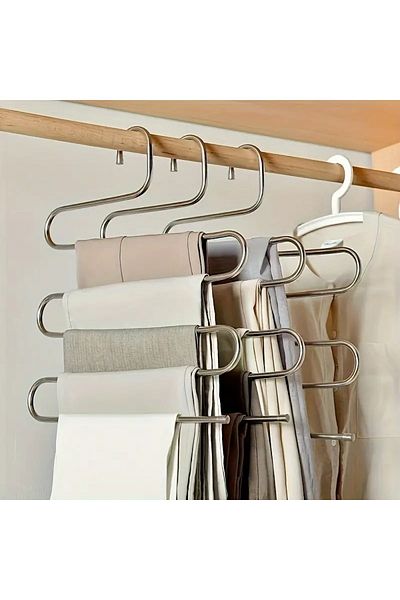 HACIOGLU STORE Metal In-Cabinet Chrome Hanger Trouser Hanger Multiple Hanger