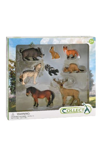 Collecta Σετ 8 ειδωλίων με ζώα του δάσους ζωγραφισμένα στο χέρι
