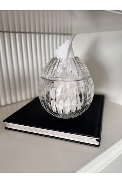 dekorasyon garajı Large Crystal Cutting Glass - Napkin Holder Design