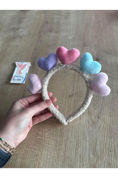 Buse&Eylül Bebe Coroana pentru fete cu inimă crem