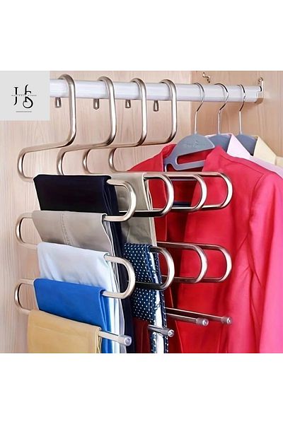 HACIOGLU STORE Metal In-Cabinet Chrome Hanger Trouser Hanger Multiple Hanger