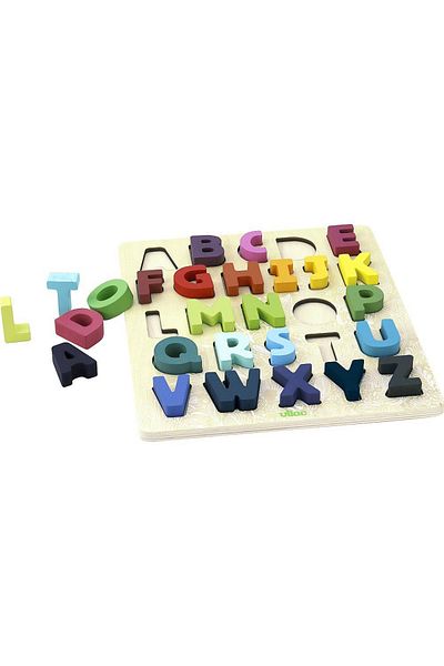 Vilac Puzzle incastru cu litere colorate din lemn