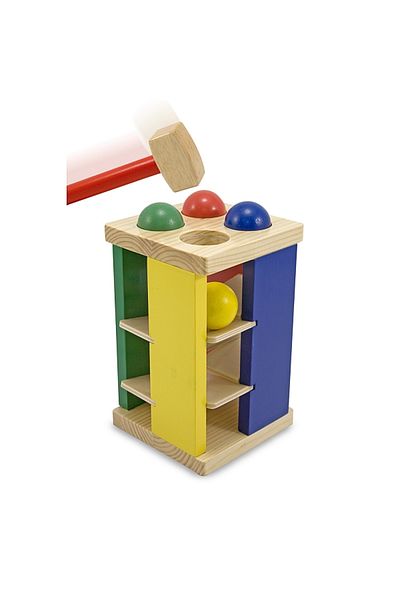 Melissa & Doug Ξύλινος πύργος με σφυρί και μπάλες