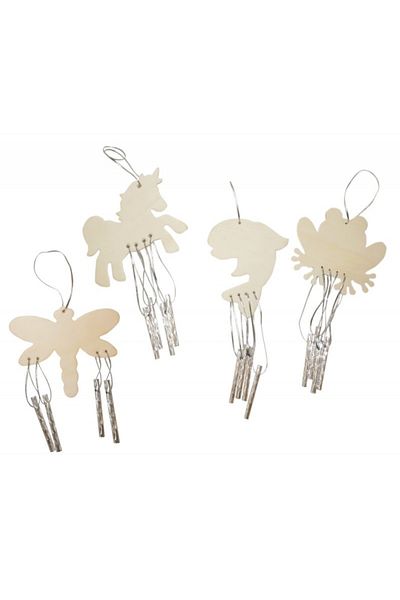 Playbox Set of 12 Decorative Wooden Wind Chimes -