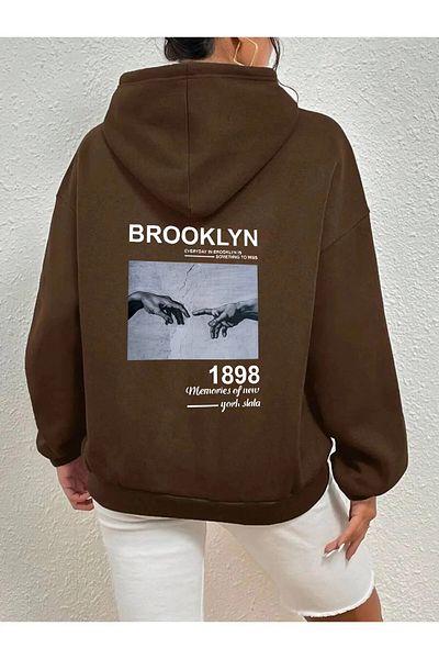 ciwi&life Унисекс суитшърт с кафява тематика Brooklyn El 1898
