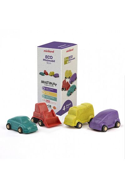 Miniland Set 4 Vehicule 9 Cm Minimobile Eco