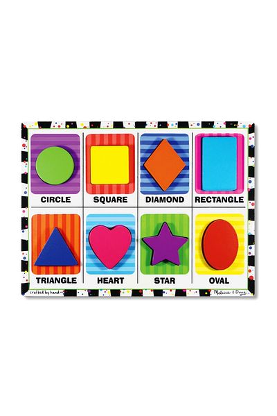 Melissa & Doug Reliéfní dřevěné puzzle Geometrické tvary