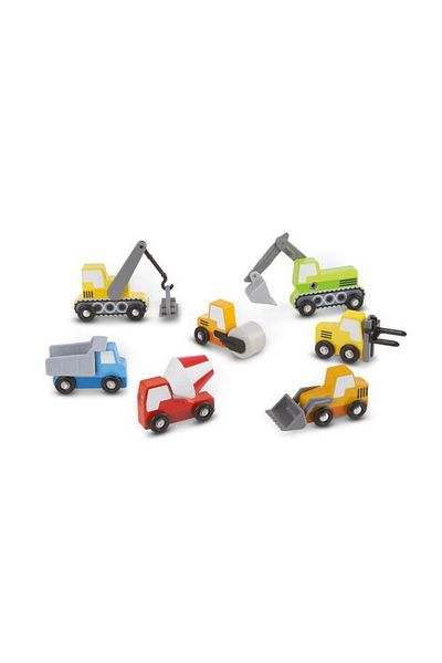 Melissa & Doug Σετ 7 ξύλινων οχημάτων πολλαπλών χρήσεων