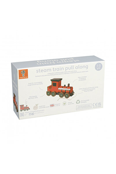 Orange Tree Toys Steam Locomotive Pull Toy,