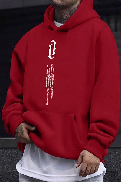 halowear Unisex Vertical Print Story Red Sweatshirt
