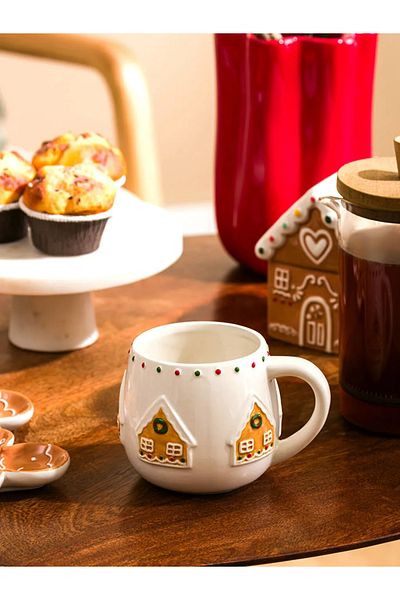 LC Waikiki New Year's Themed Ceramic Mug 470 ml Christmas Gift New Year's Decoration