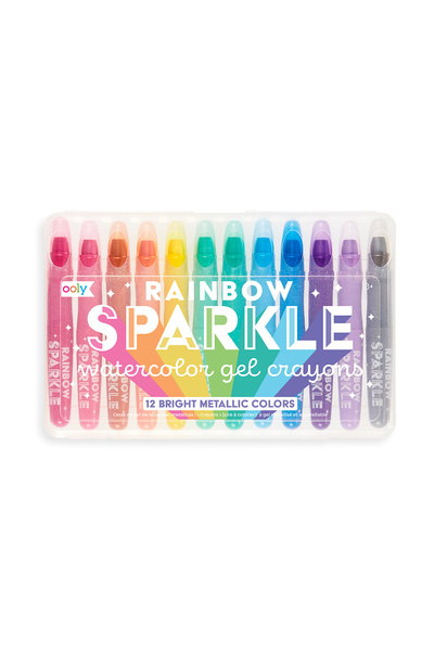 Ooly Creioane colorate cu gel acuarelă cu sclipici Rainbow Sparkle Metallic -...