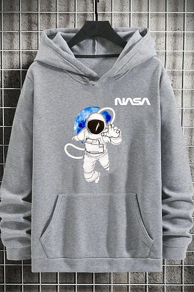 ciwi&life Γκρι φούτερ με στάμπα Unisex με θέμα τη NASA Astronaut