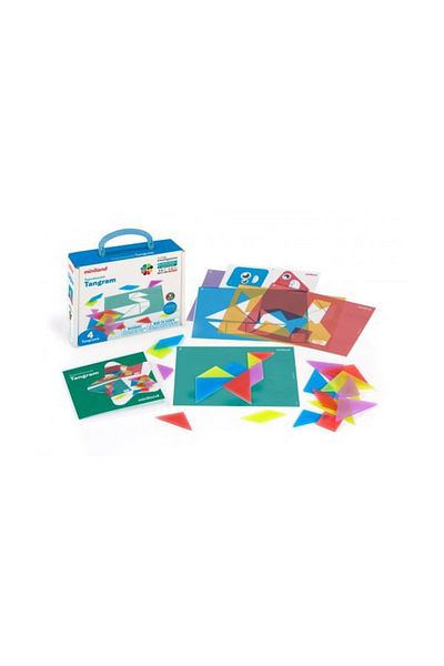 Miniland Creative Traditional Tangram Game With Translucent Pieces