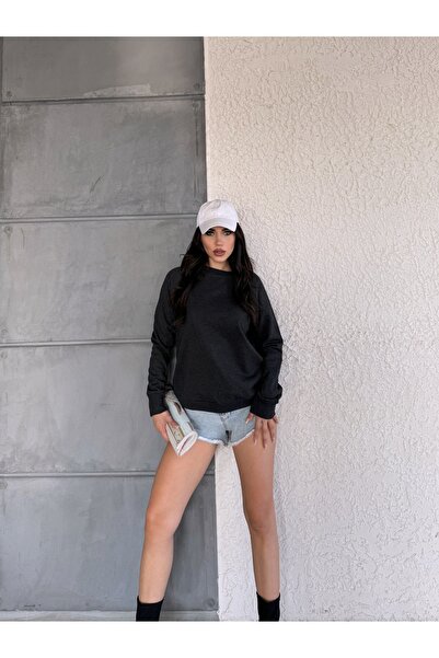 Gezen Çorap Unisex 3-Piece Brown Black Beige Crew Neck Oversize Sweatshirt