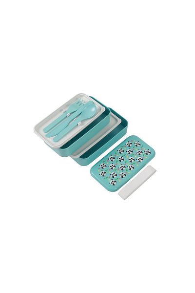 ITOTAL Double food box with cutlery set, Pandastic design