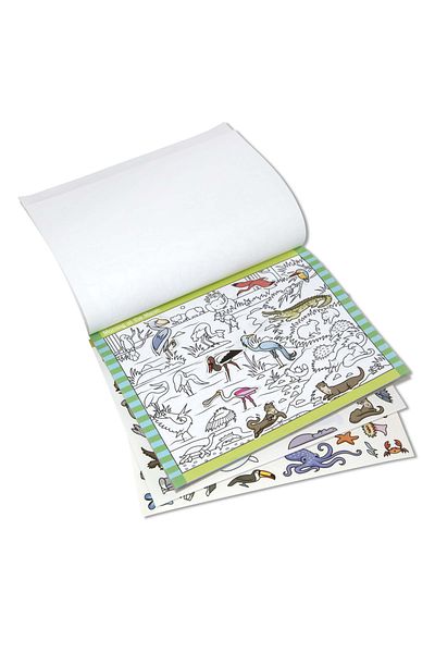 Melissa & Doug Bloc de colorat si abtibilduri Cauta si gaseste Animale