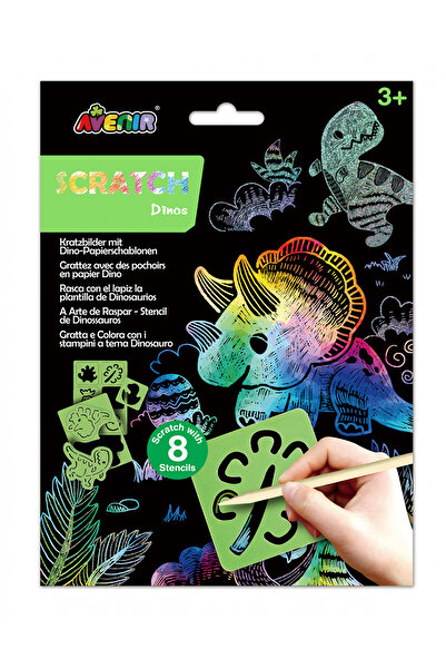 AVENİR Set de razuit cu sabloane -Dinozauri