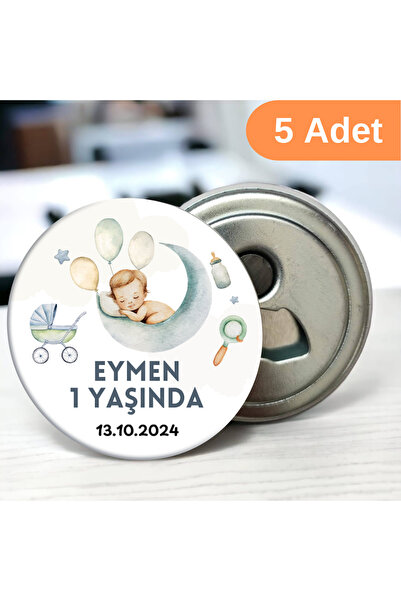 DeBu Tasarım Ayda Uyuyan Çocuk Temalı Doğum Günü Hediyeliği 58 mm Buzdolabına...