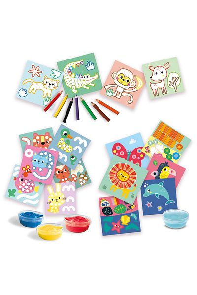 SES Creative 3-in-1 Finger Painting, Coloring and Gluing Set