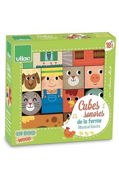 Vilac Farm Activity Cubes - Set of 11 cubes