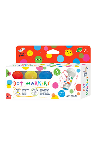 AVENİR Set 5 carioci lavabile Dot Markers - culori clasice, Haku Yoka