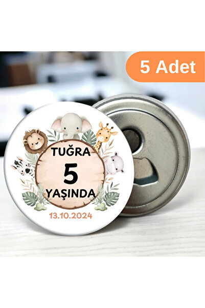 DeBu Tasarım 5 Adet Safari Sevimli Hayvanlar Temalı Doğum Günü Hediyeliği Buz...